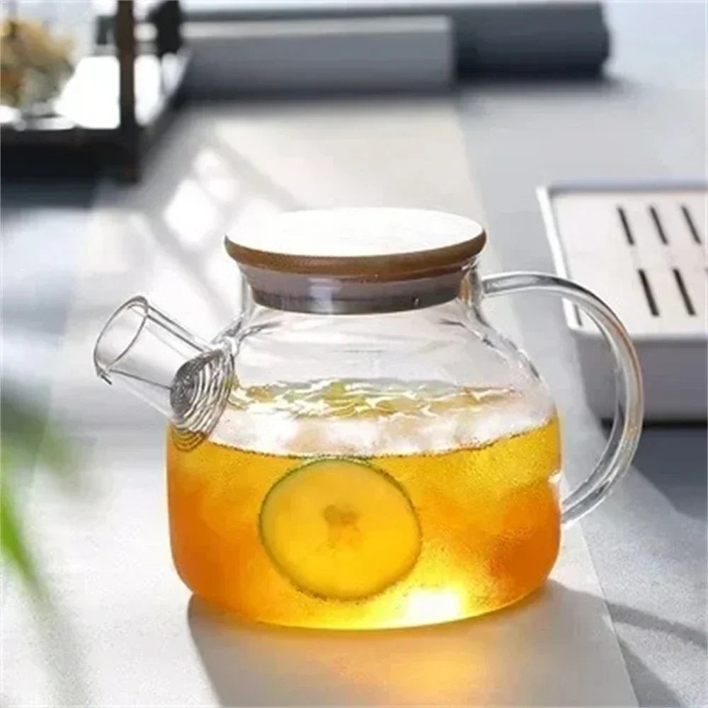 Glass Teapot with Bamboo Lid, 60 oz - view 5