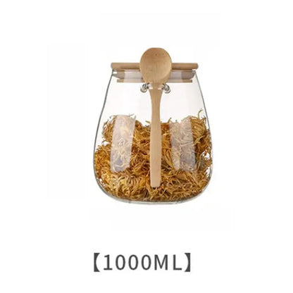 1000ml glass teapot with bamboo lid, large size for loose-leaf tea serving four cups