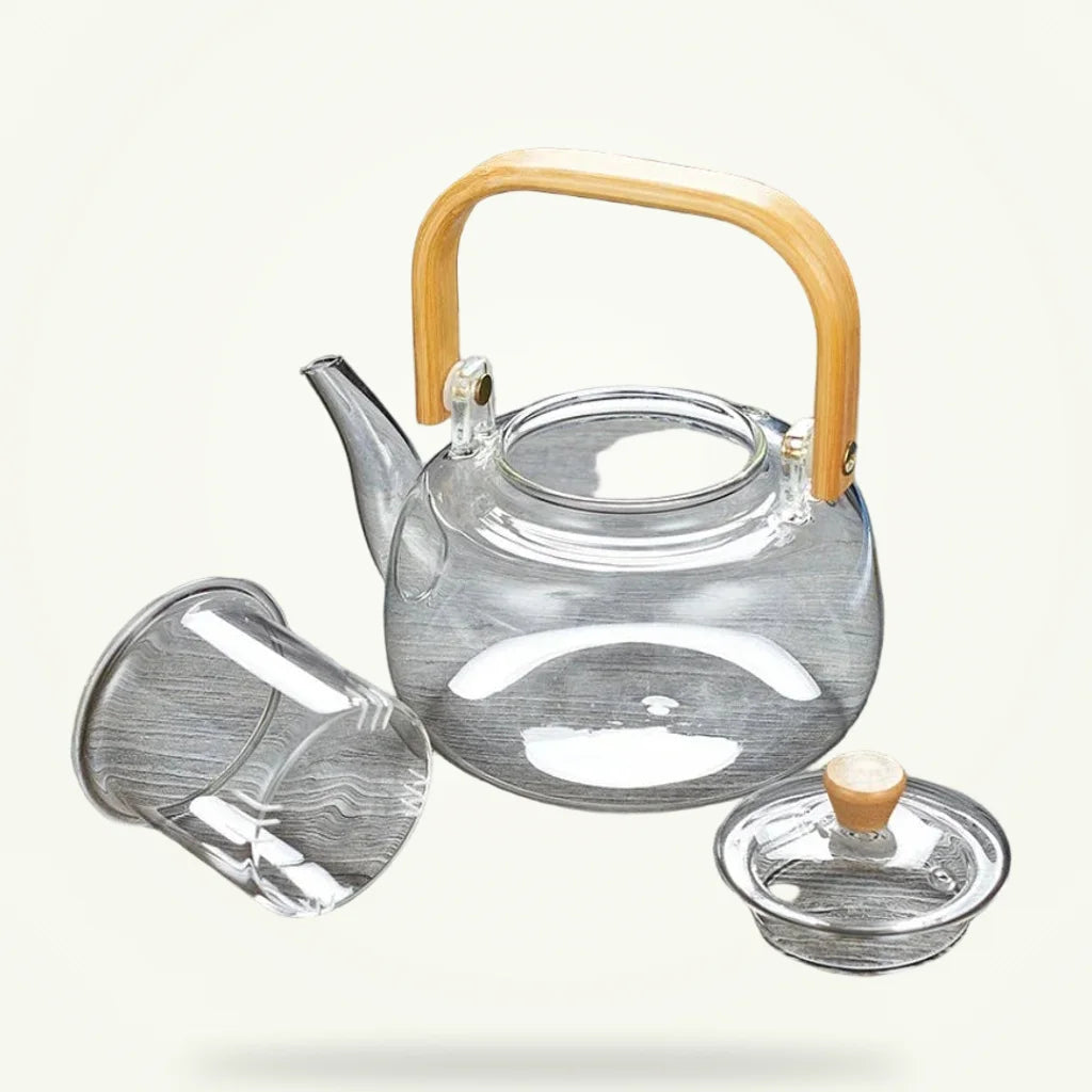 Glass Teapot with Infuser, 40 oz, product photo on a plain background