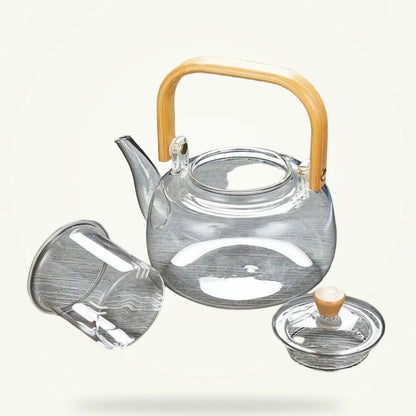 Glass Teapot with Infuser, 40 oz, product photo on a plain background