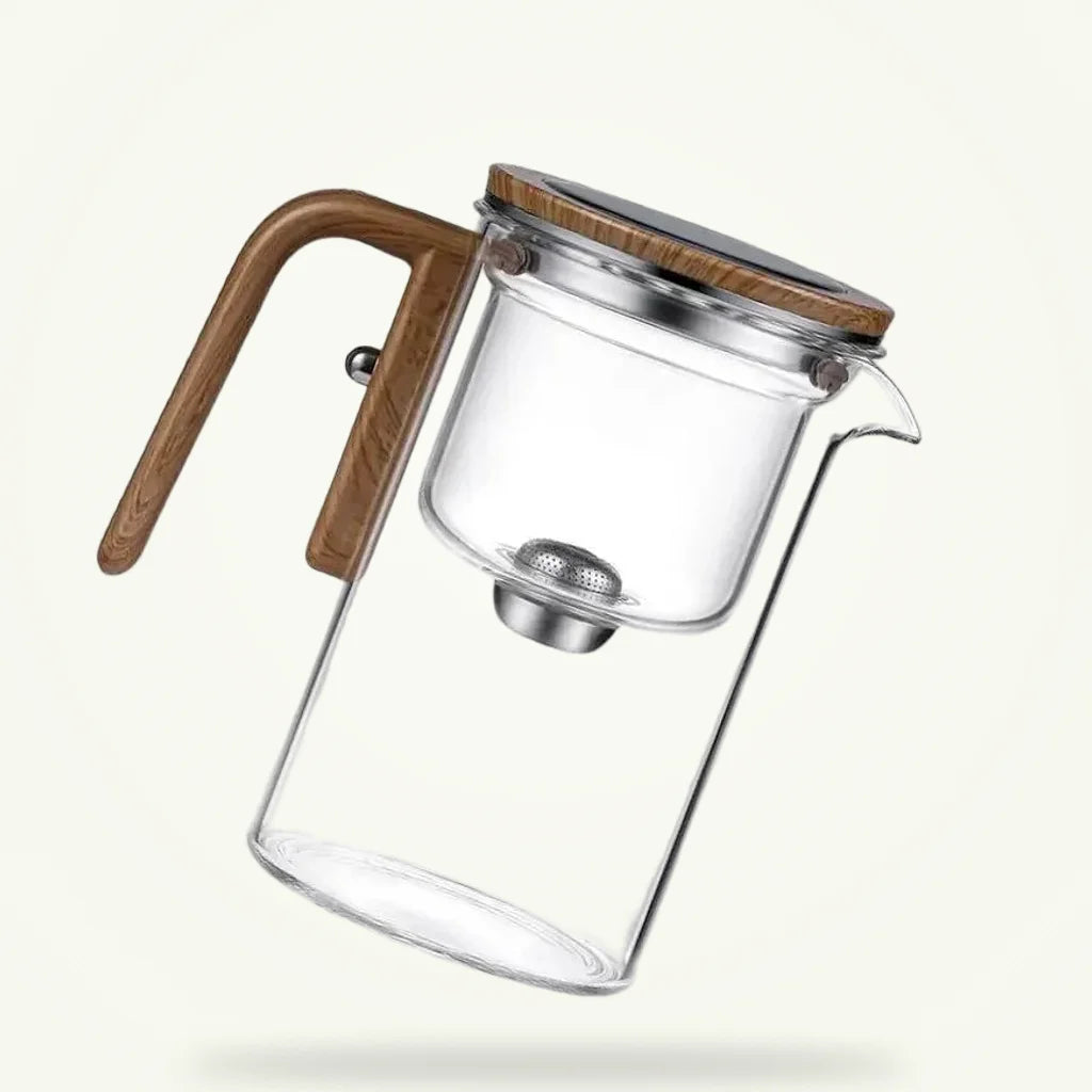 Glass Teapot with Press Infuser, 24 oz, product photo on a plain background