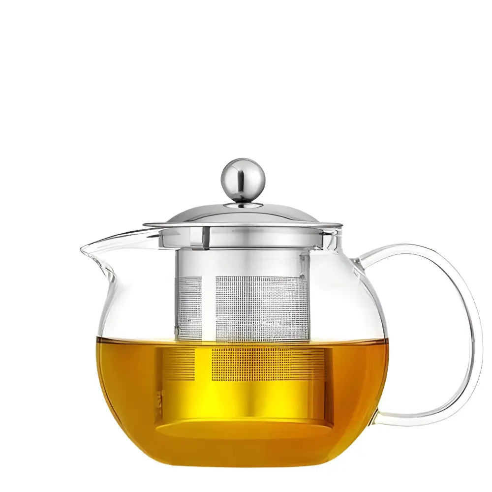 Clear glass teapot with stainless steel infuser, 650 ml size
