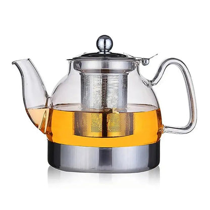 800 ml glass teapot with stainless steel infuser for induction, size reference