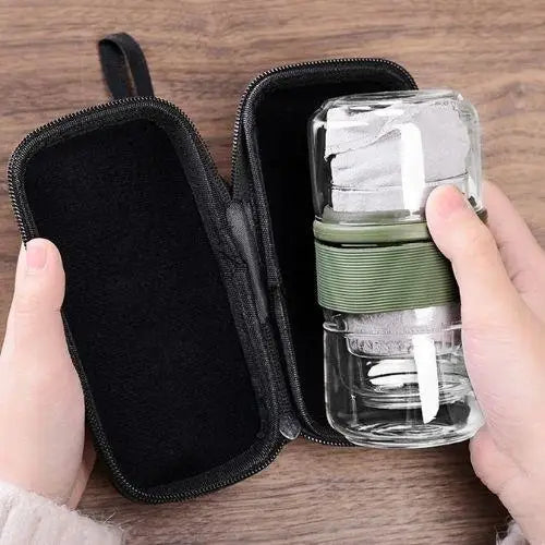 Borosilicate glass tea thermos bottle with stainless steel