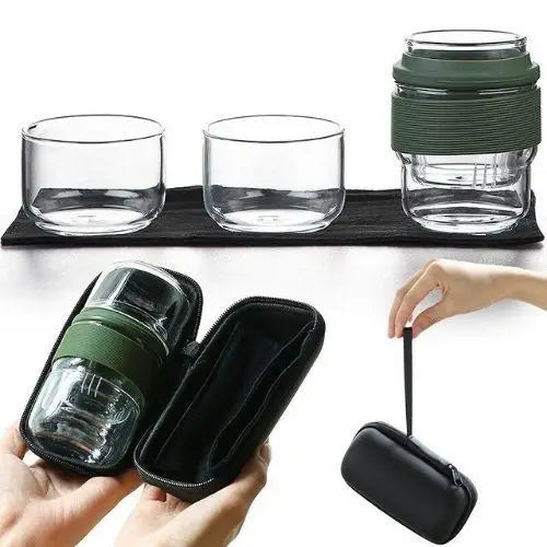 Glass tea thermos bottles in different colors