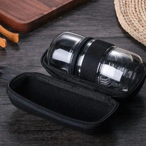 Nomadic glass tea bottle for travel