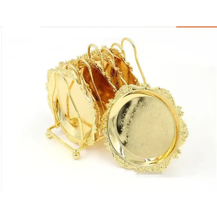 Gold saucer with cocktail glass