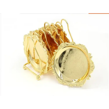 Gold saucer with cocktail glass