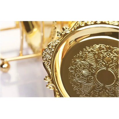 Set of gold coasters for drinks