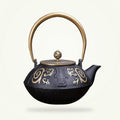 Golden Royal Cast Iron Teapot with Infinite Spiral Design