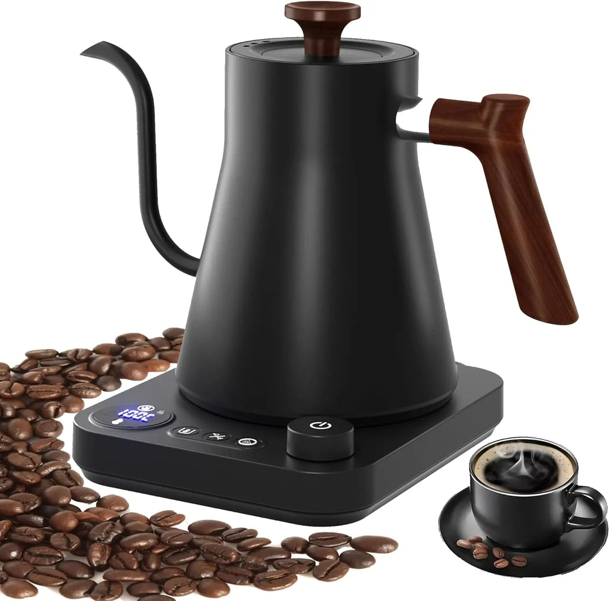Gooseneck Electric Kettle 0.9L, Wood Handle