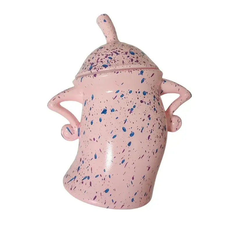 Pink tea bag storage box with cute design