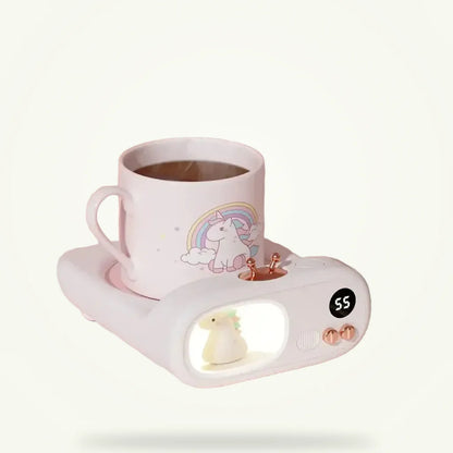 Granny Lulu USB Mug Warmer with Dinosaur, Unicorn, Snowman Designs, product photo on a plain background