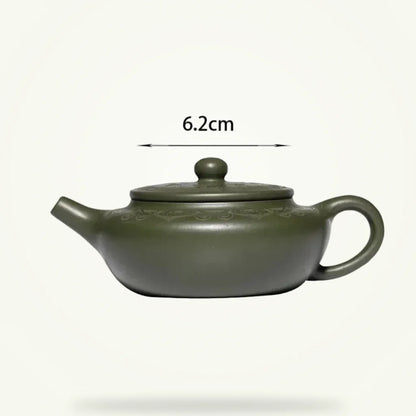 Green Yixing Clay Teapot, 6 oz, product photo on a plain background