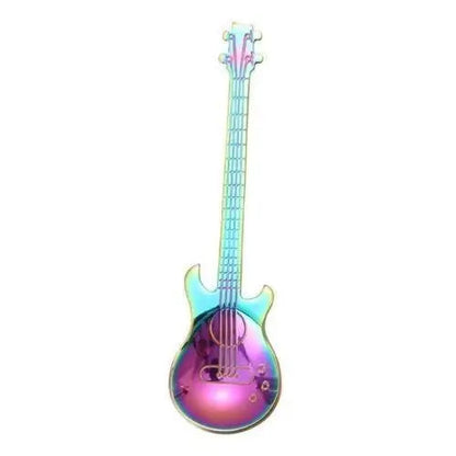 Rainbow multicolor guitar tea spoon