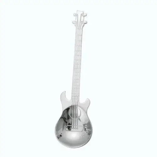 Silver stainless steel guitar tea spoon