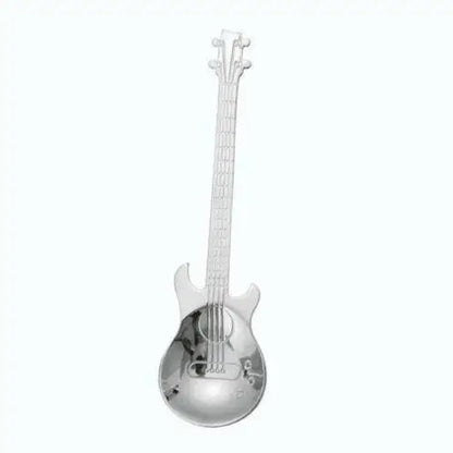 Silver stainless steel guitar tea spoon
