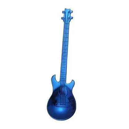 Blue guitar shaped tea spoon for tea