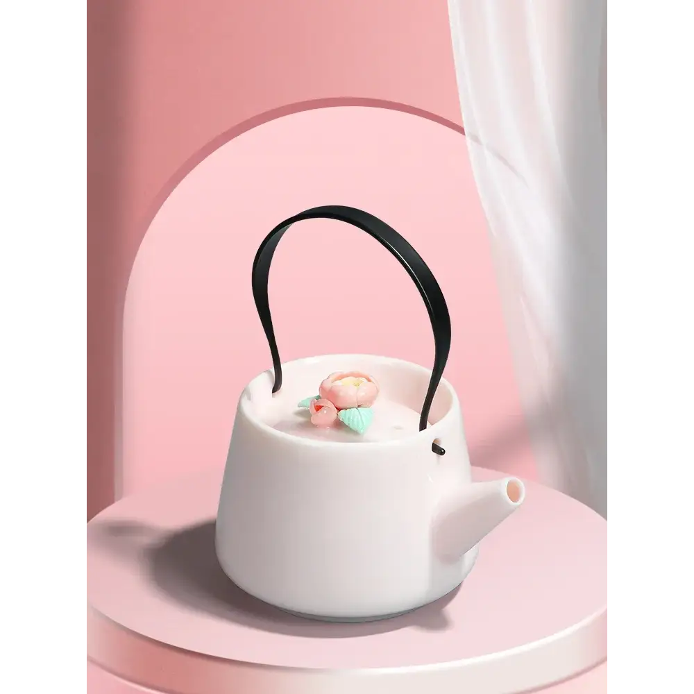 Hand-painted ceramic teapot with floral design, 190ml