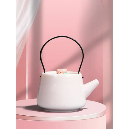 Small ceramic teapot with hand-painted flowers, 190ml