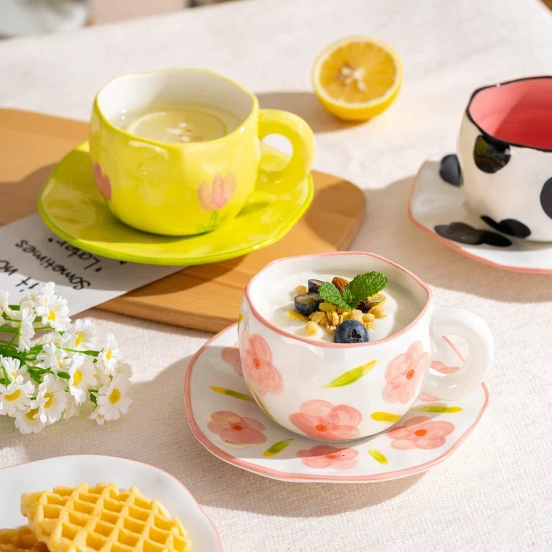 Hand-Painted Korean Style Mug, 10 oz