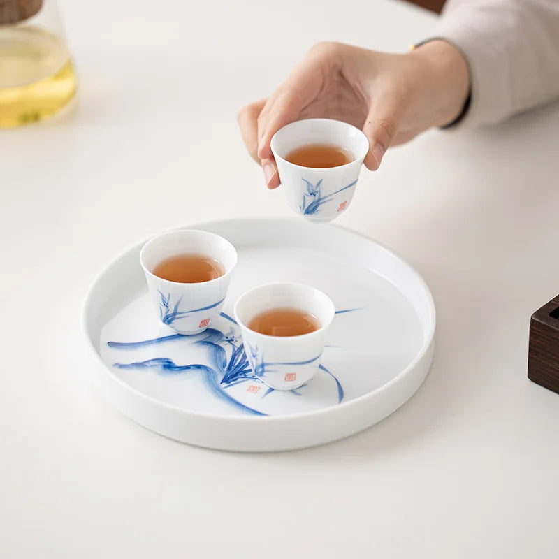 Hand-Painted White Porcelain Tea Cup - view 4