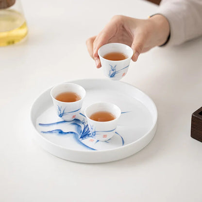 Hand-Painted White Porcelain Tea Cup - view 4