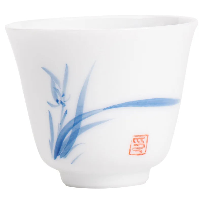 Hand-Painted White Porcelain Tea Cup - view 5