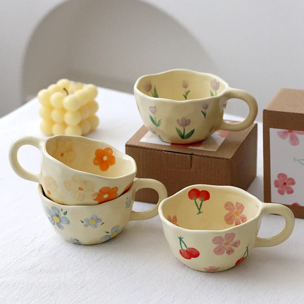 Hand-Pinched Flower Ceramic Mug