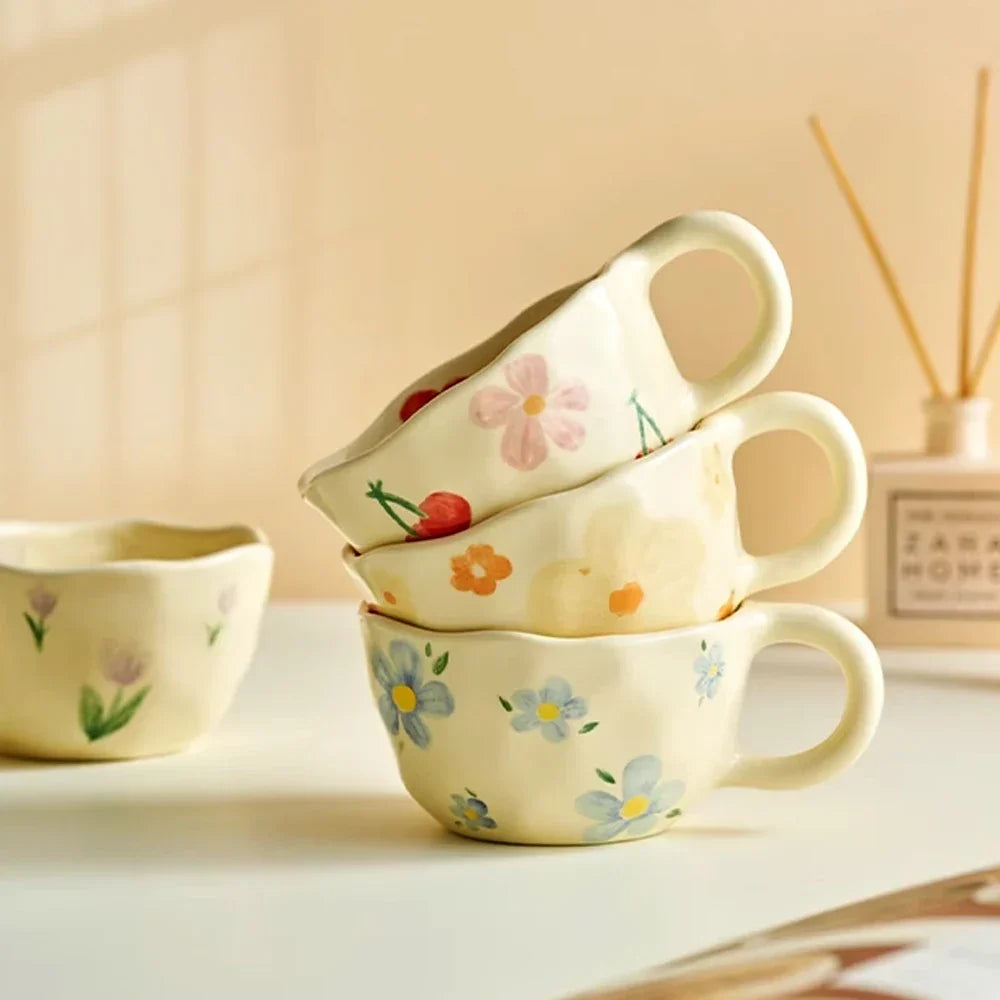 Hand-Pinched Flower Ceramic Mug - view 3