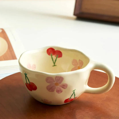 Hand-Pinched Flower Ceramic Mug - view 4