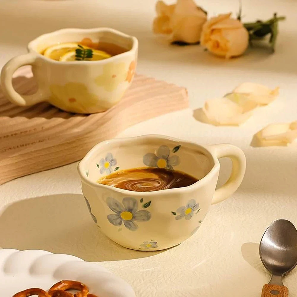 Hand-Pinched Flower Ceramic Mug - view 5