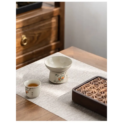 Close up of ceramic tea strainer holes