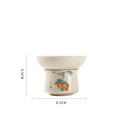 Blue and white porcelain tea filter for loose leaf