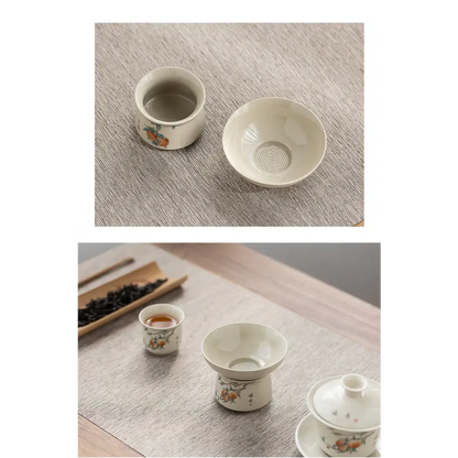 Vintage style blue and white tea strainer