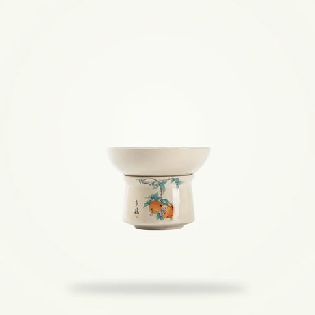 Handmade Blue and White Ceramic Tea Strainer for Loose Leaf Tea