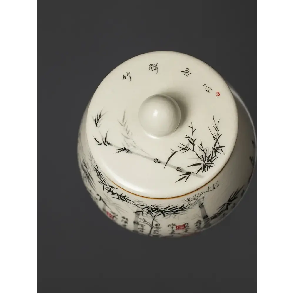 300ml ceramic tea canister sized for one to two months of loose leaf tea