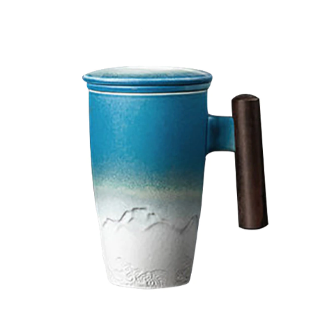 Hand-thrown ceramic teapot in Scandinavian minimalist style, side angle view