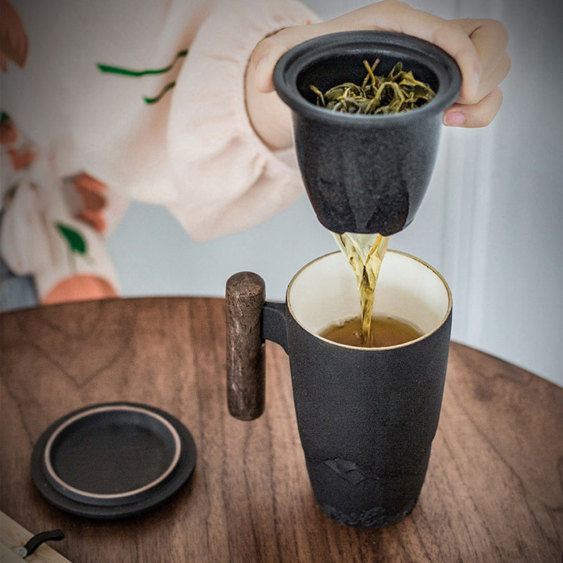 Scandinavian style handmade ceramic teapot, lifestyle shot for tea lovers