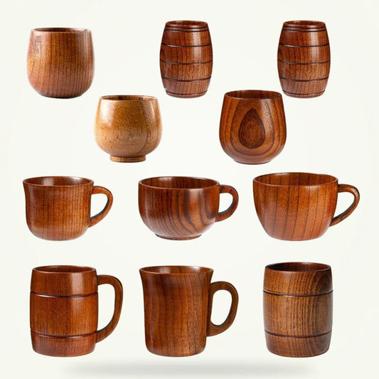 Handmade Jujube Wood Tea Cup, product photo on a plain background