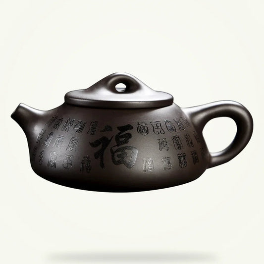 Handmade Yixing Raw Clay Teapot, 5 oz, product photo on a plain background