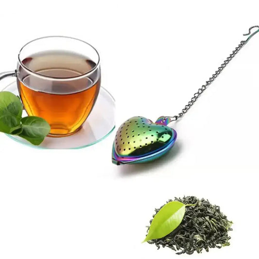 Rainbow heart tea infuser colorful strainer
