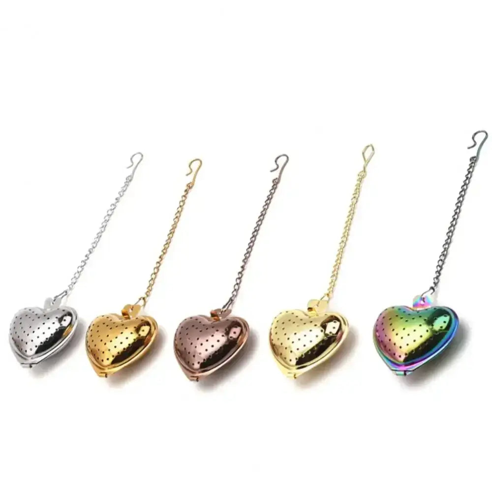 Heart shaped tea infuser with chain