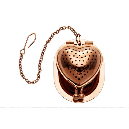 Metallic pink heart tea infuser for tea