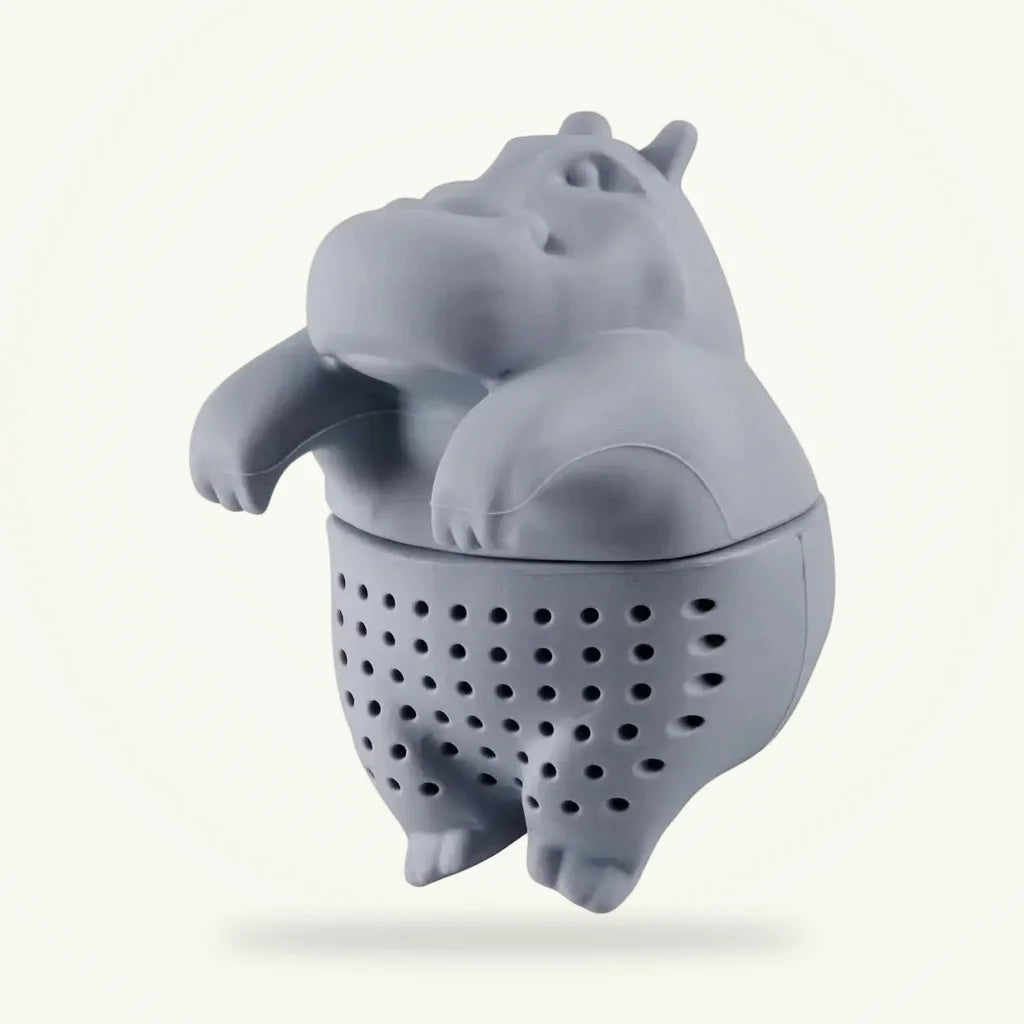 Hippo Tea Infuser, Cute Silicone Tea Strainer for Loose Leaf Tea, product photo on a plain background