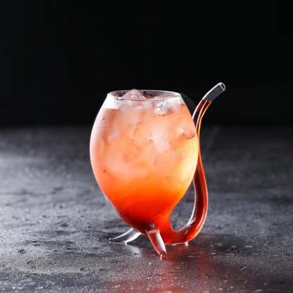Iced tea glasses with straws, two pack