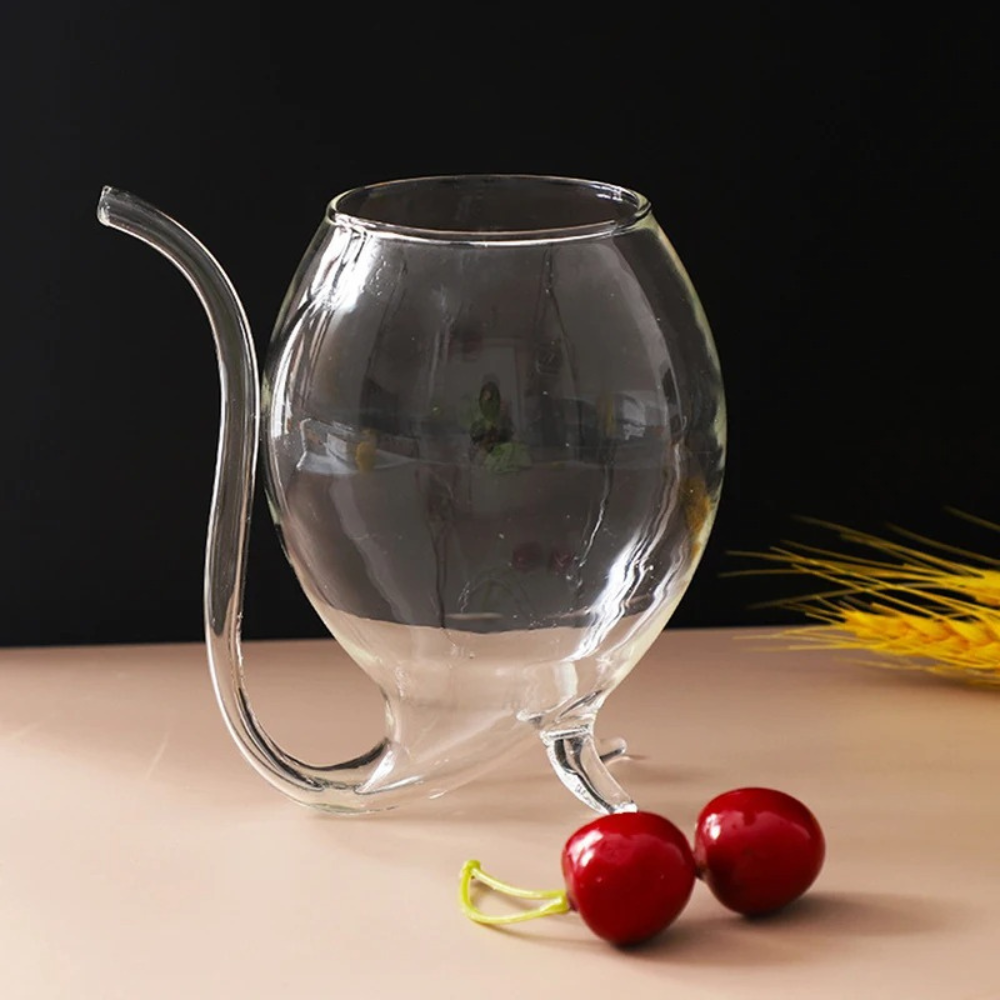Iced tea glass with straw, clear glass