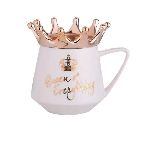 White imperial crown teacup with lid and spoon