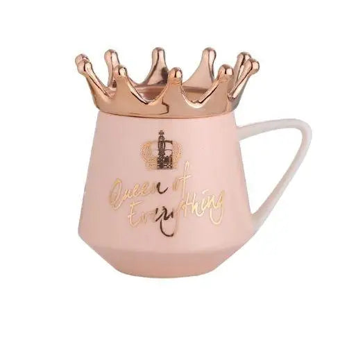 Pink imperial crown teacup with lid and spoon