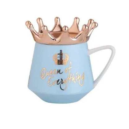Blue imperial crown teacup with lid and spoon